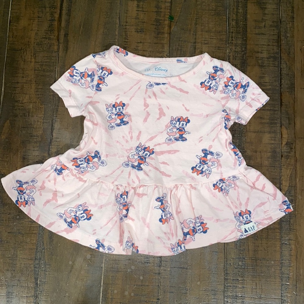 GAP Baby Gap Disney Minnie Mouse and Daffy Duck Peplum Shirt